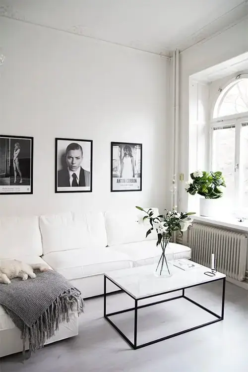 Decoração de sala com tons claros