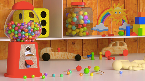 Cantinho de brinquedos e brincadeiras.